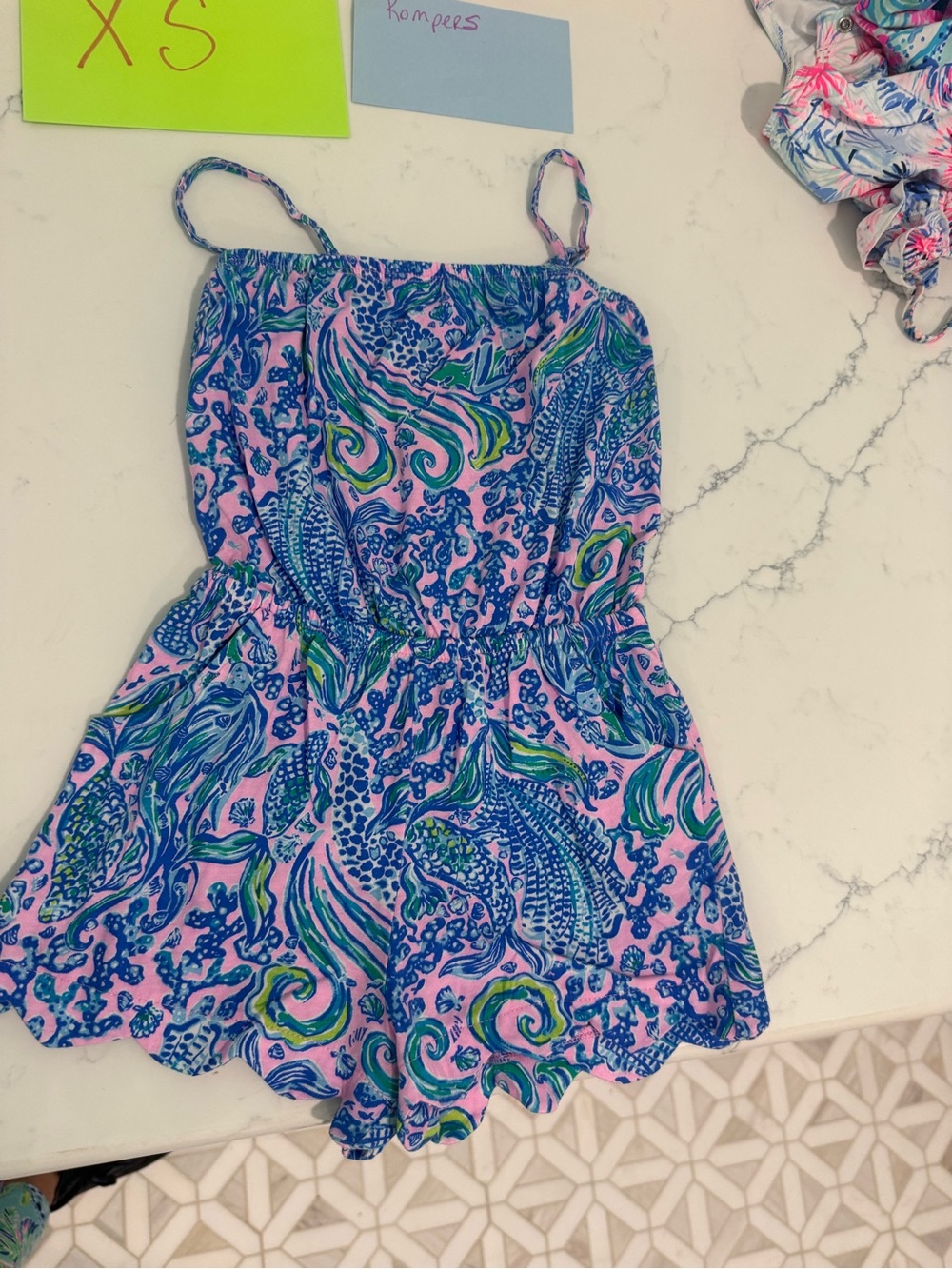 Lilly Pulitzer Girls XS Romper with adjustable straps EUC